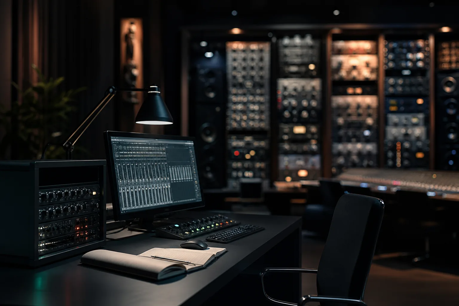 Contrast between a focused, purposeful home lab workspace and the idea of gear theater—restraint and craft over flashy status racks.